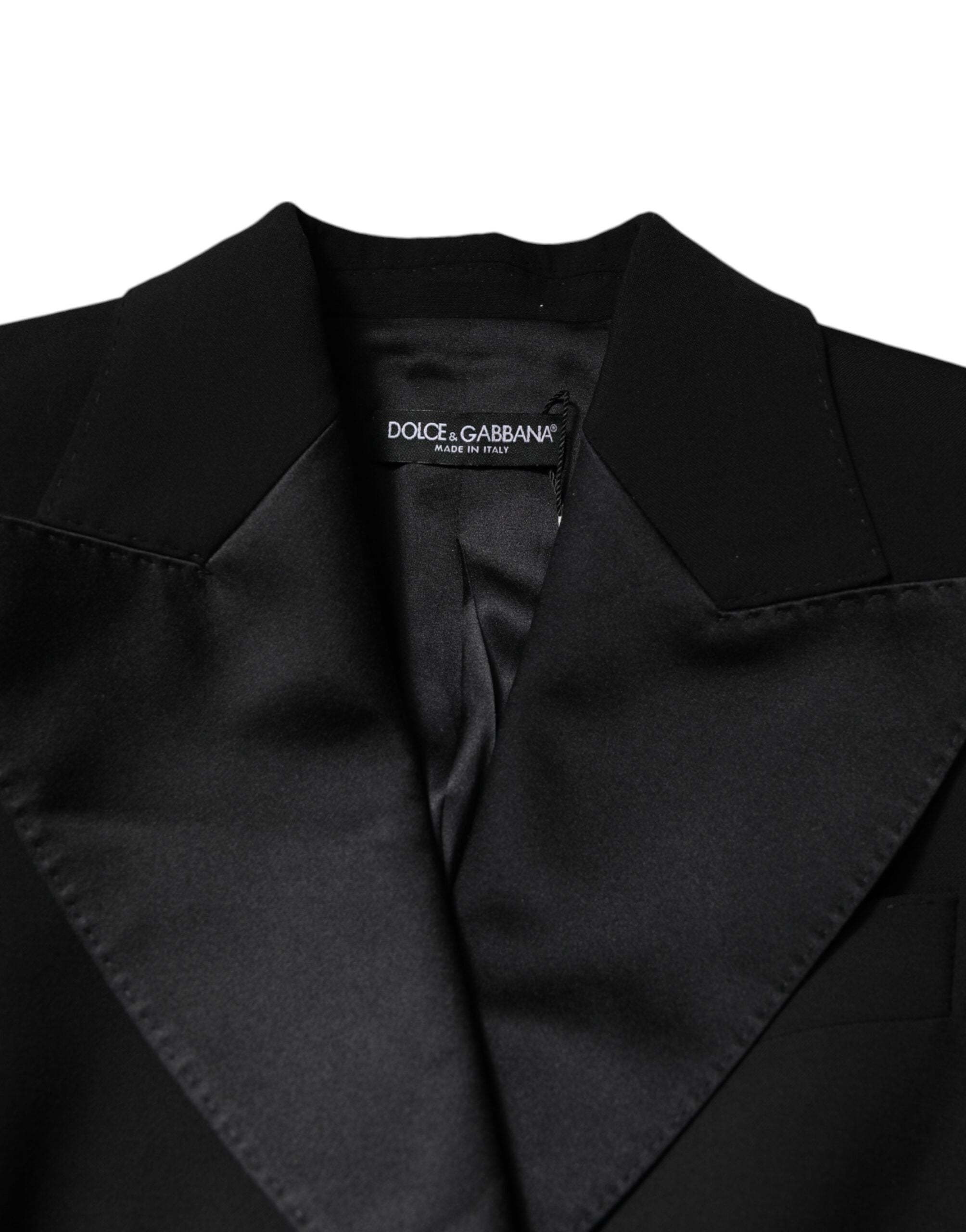 Dolce &amp; Gabbana Schwarzes Woll-Jumpsuit-Kleid Damen Manteljacke