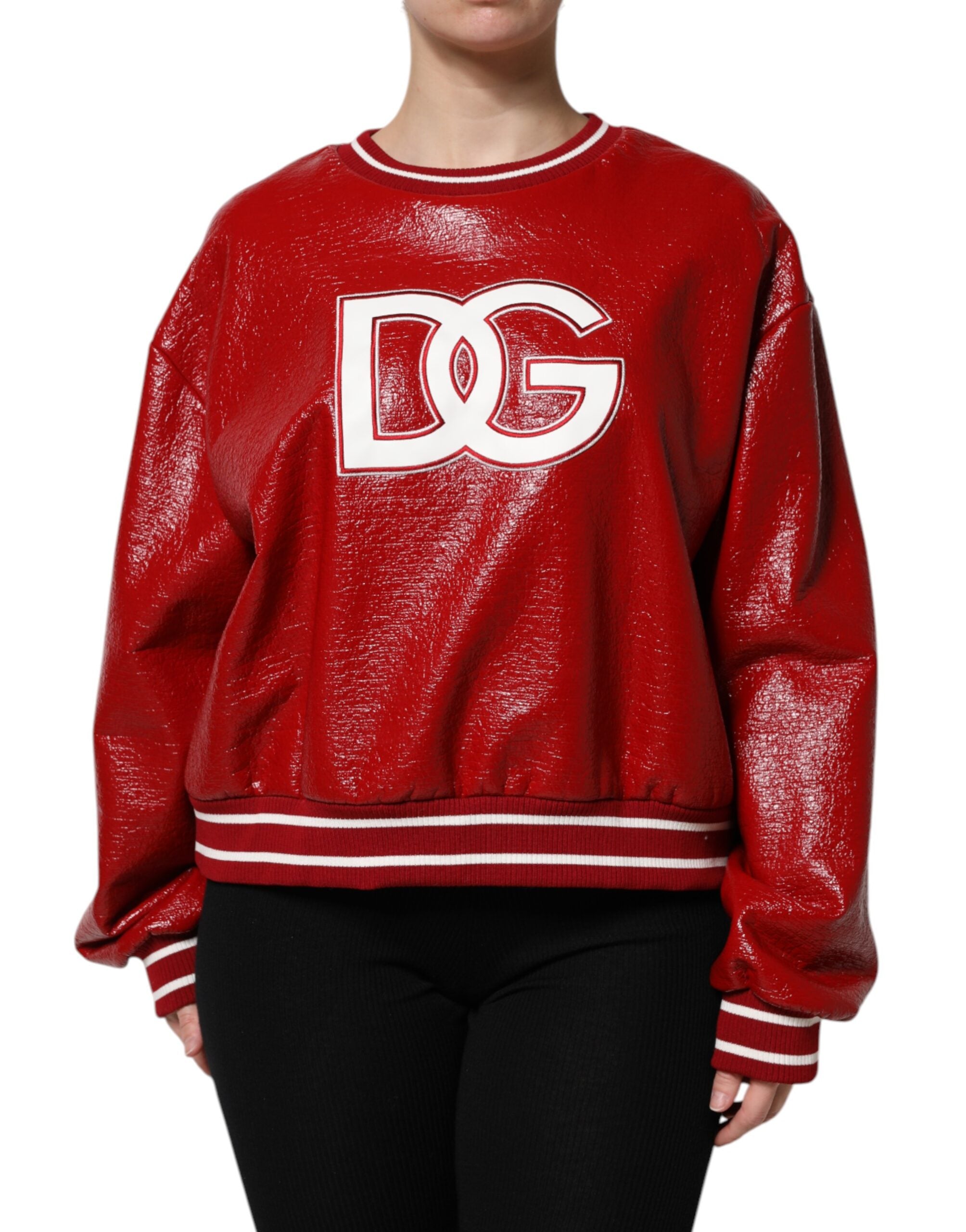 Dolce &amp; Gabbana Roter Pullover aus Wolle mit DGLogo-Stickerei