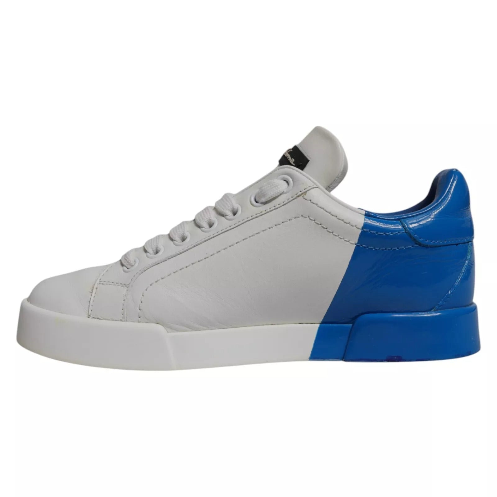 Dolce &amp; Gabbana – Portofino – Sneaker mit Logo in Weiß und Blau