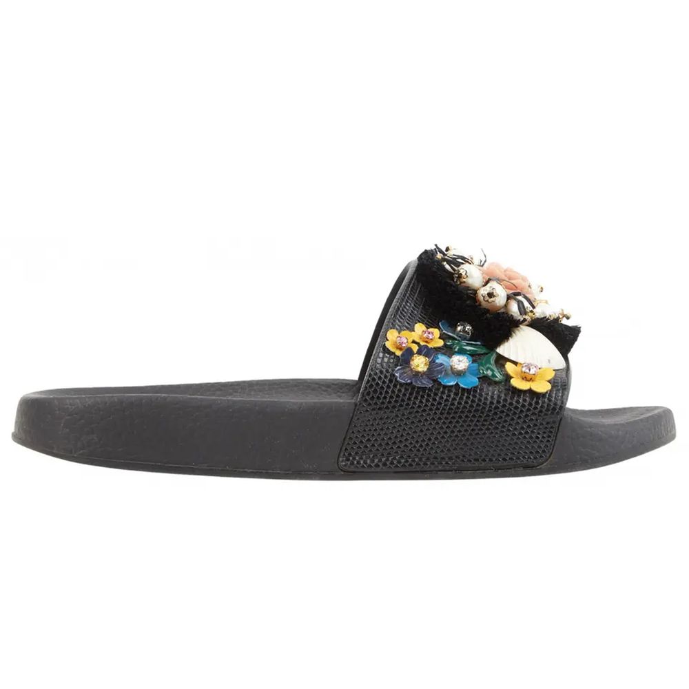 Sandale Dolce &amp; Gabbana din bumbac negru