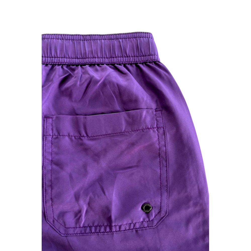 Pantaloni scurți de baie Trussardi Beachwear din poliester violet pentru bărbați
