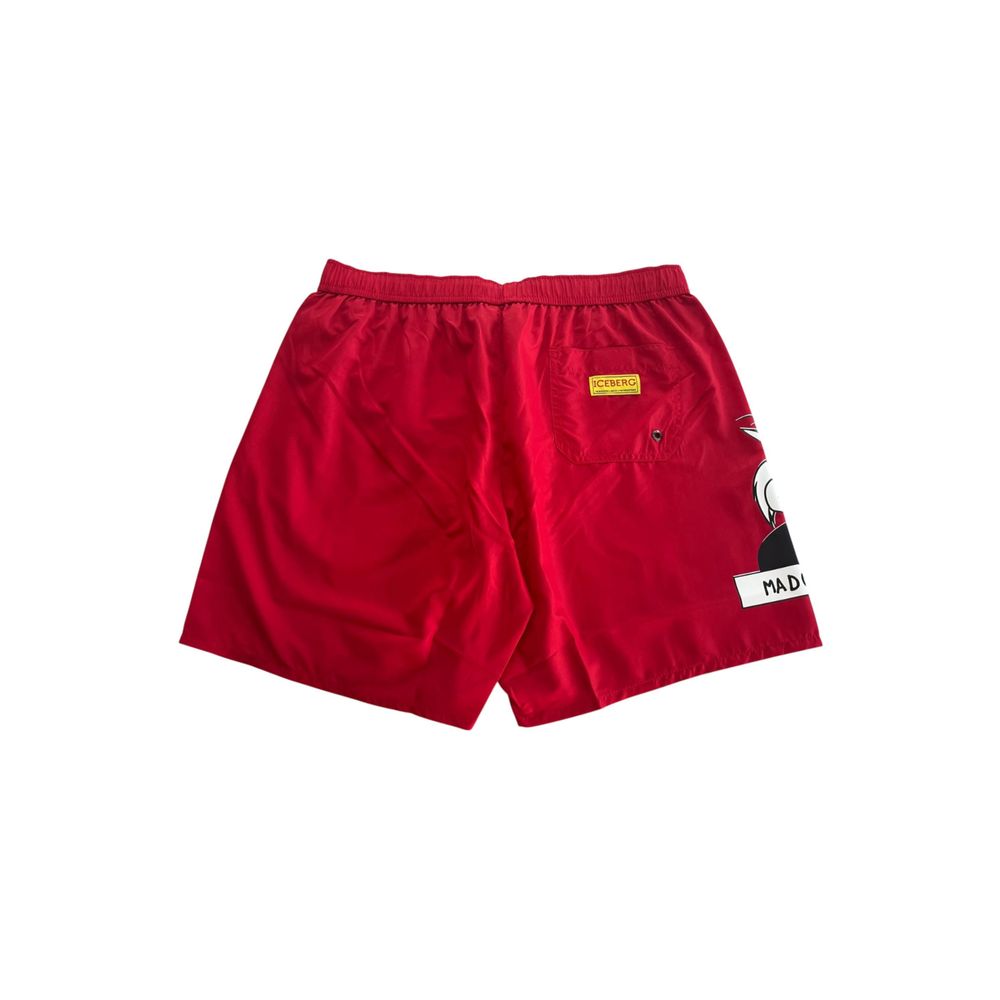 Iceberg Rote Polyester Herren Badeshorts