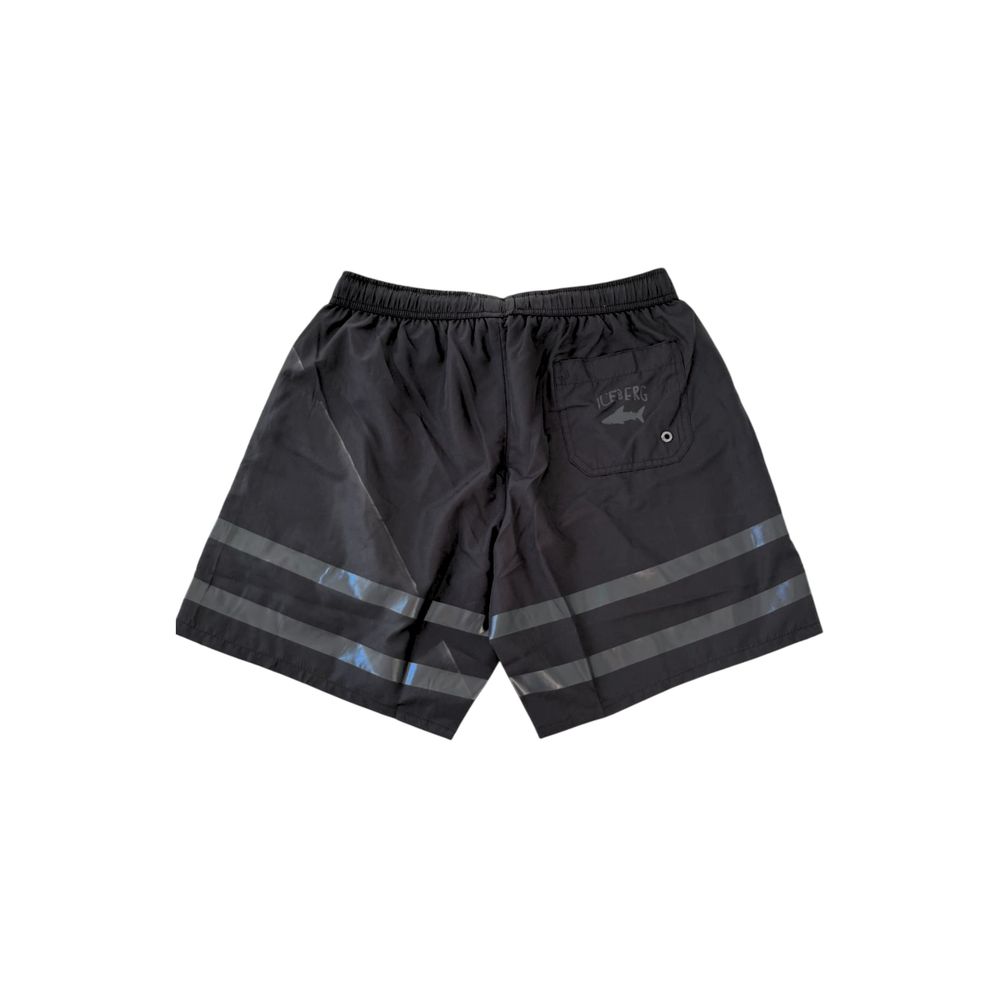 Iceberg Schwarze Polyester Herren Badeshorts