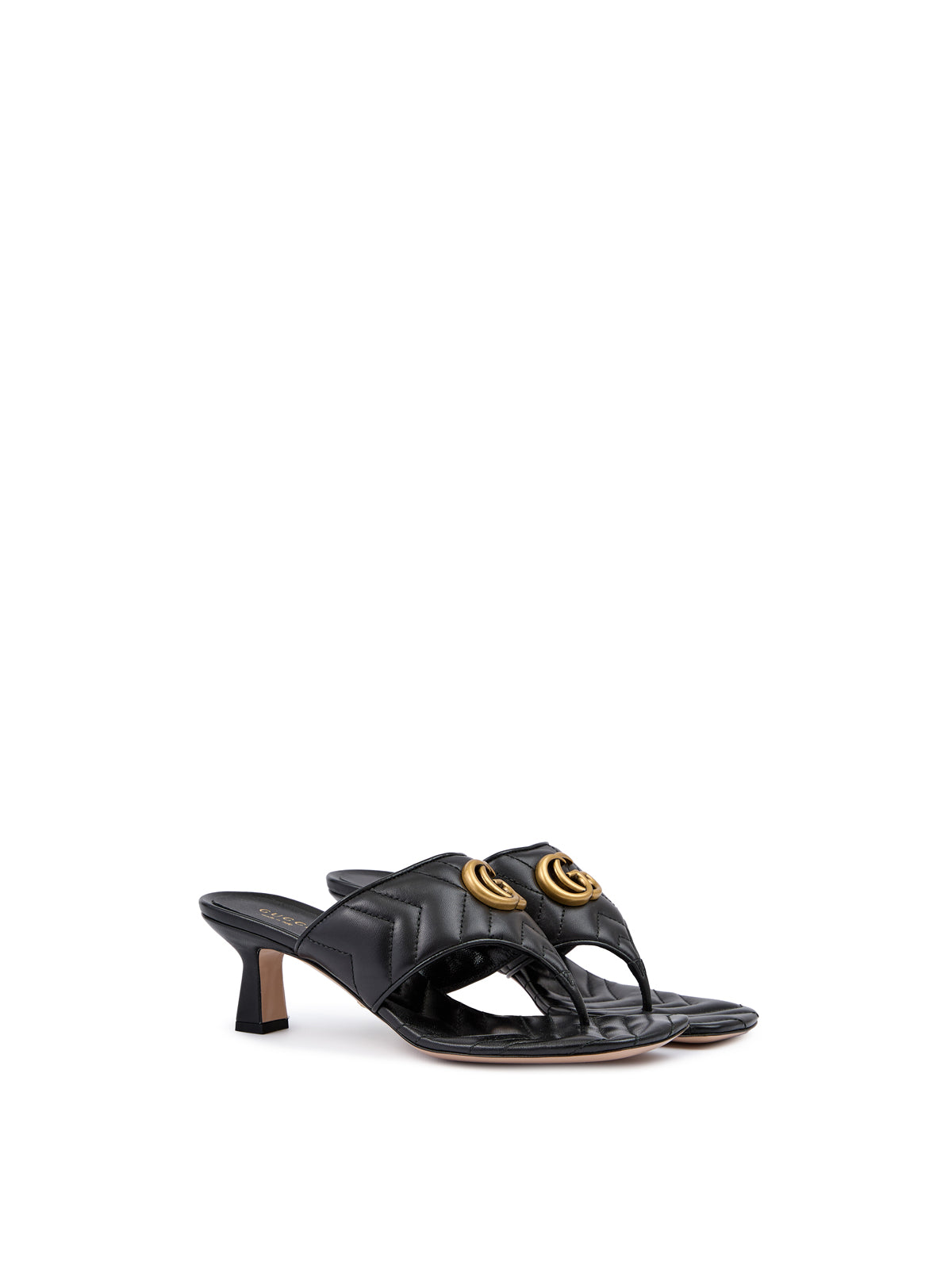 Gucci Mystic Sandalen aus schwarzem Nappaleder „Charlotte“