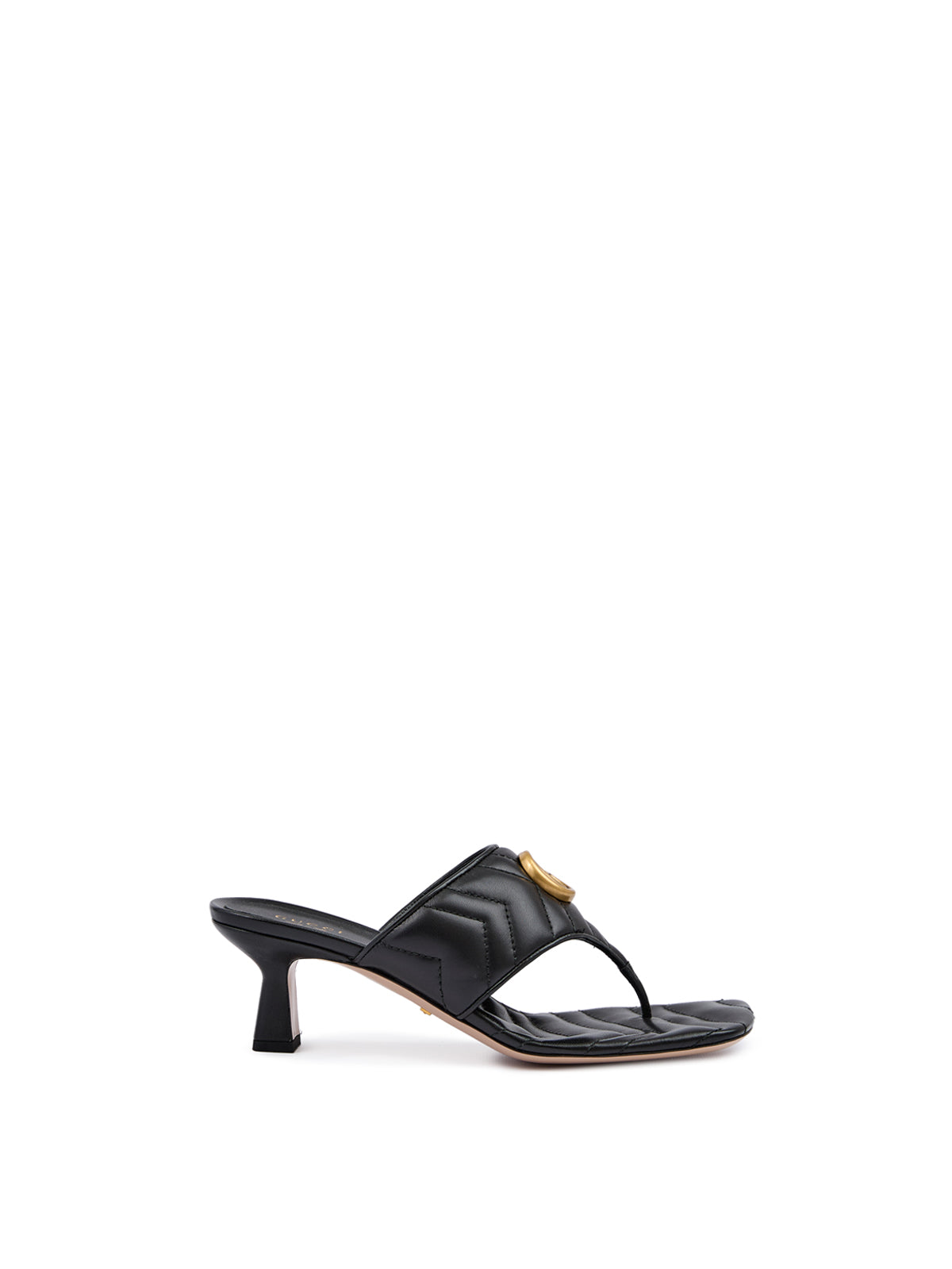 Gucci Mystic Sandalen aus schwarzem Nappaleder „Charlotte“
