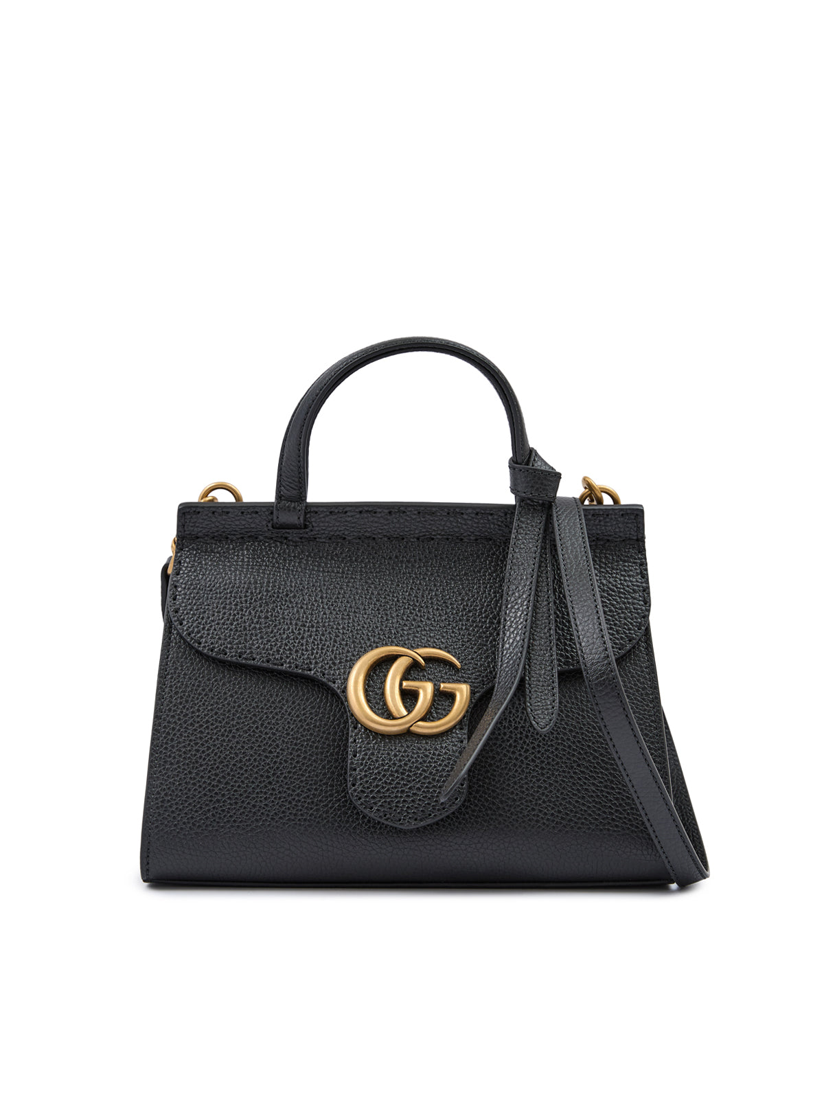 Gucci GG Marmont Handtasche aus schwarzem Leder