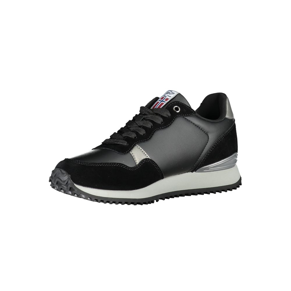 Napapijri – Schicke schwarze Schnür-Sneaker mit Kontrastdetail