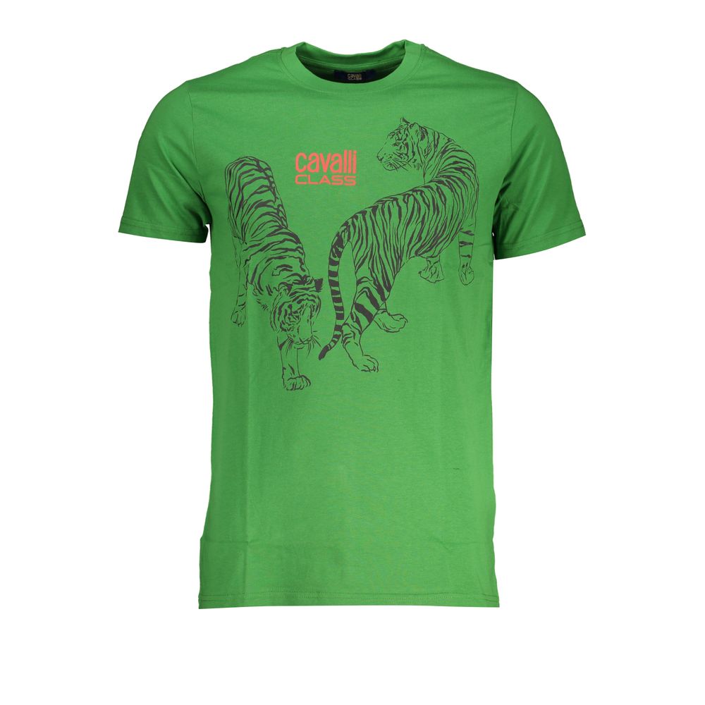 Grünes Baumwoll-T-Shirt der Cavalli Class