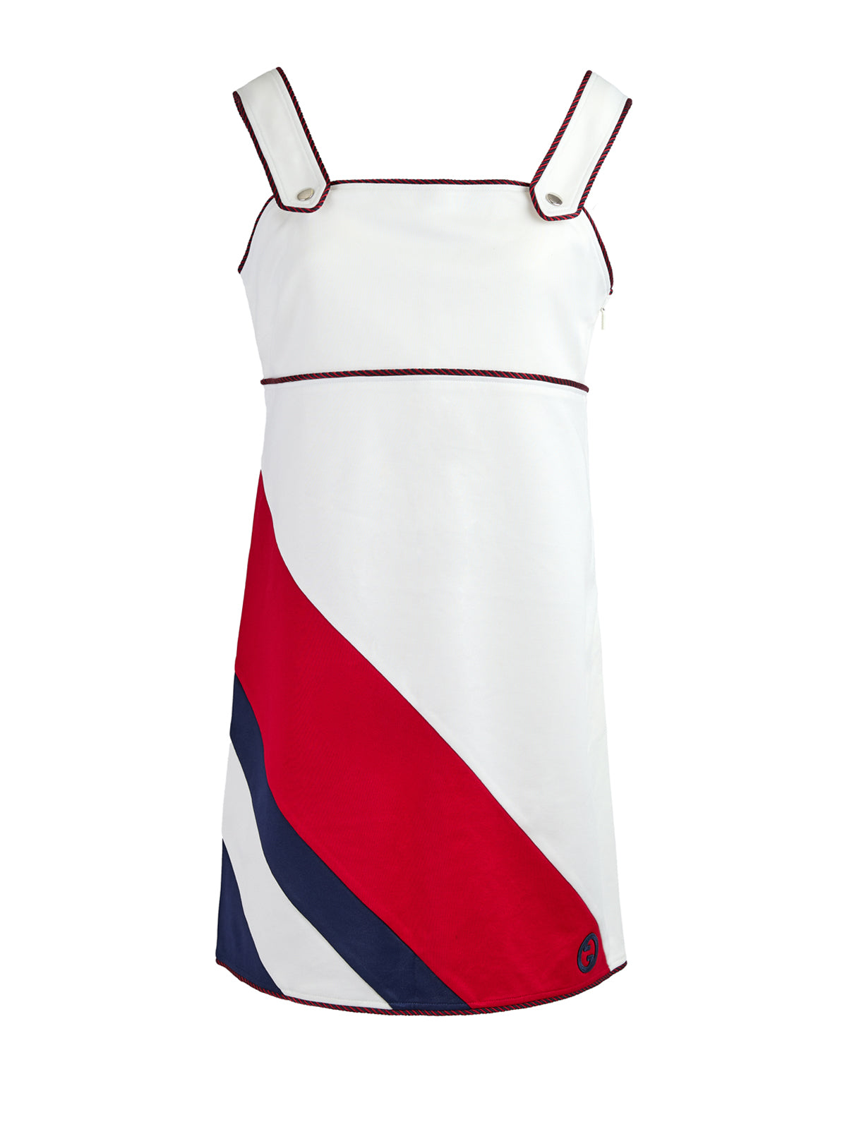 Kurzes Kleid aus weißem Polyester und Baumwolle von Gucci