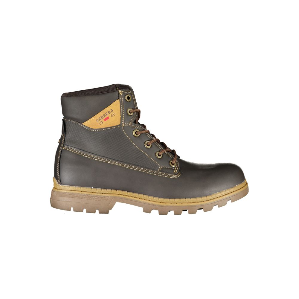 Carrera Robuste braune Schnürstiefel mit Kontrastdetails