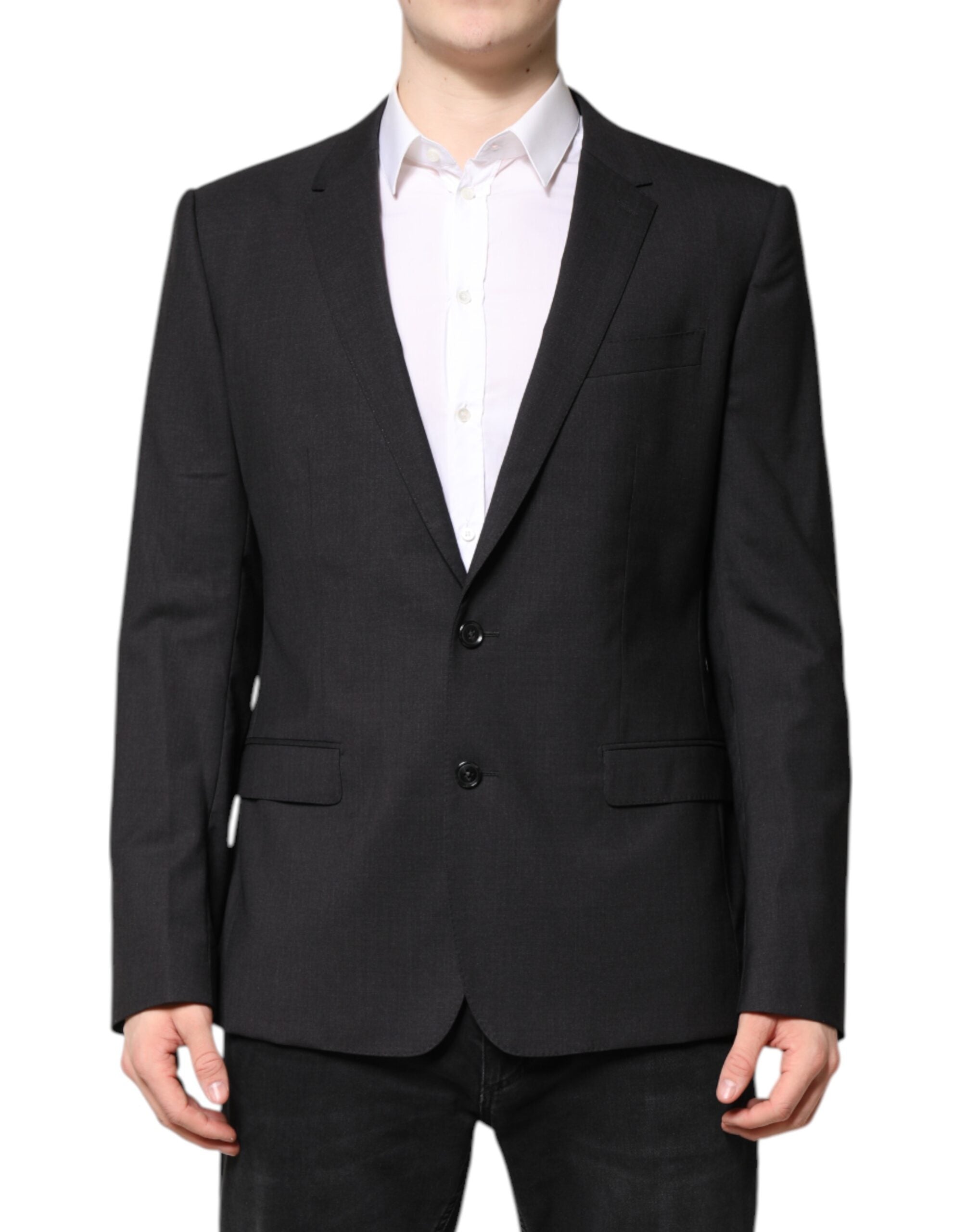 Dolce &amp; Gabbana Dunkelgraue MARTINI Einreihige Jacke