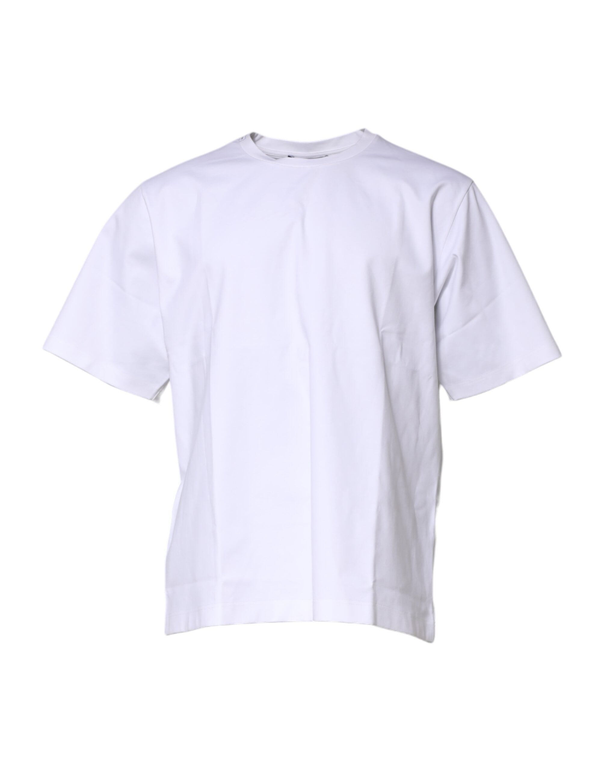 Dolce &amp; Gabbana – Weißes T-Shirt aus Baumwolle mit kurzen Ärmeln und Rundhalsausschnitt