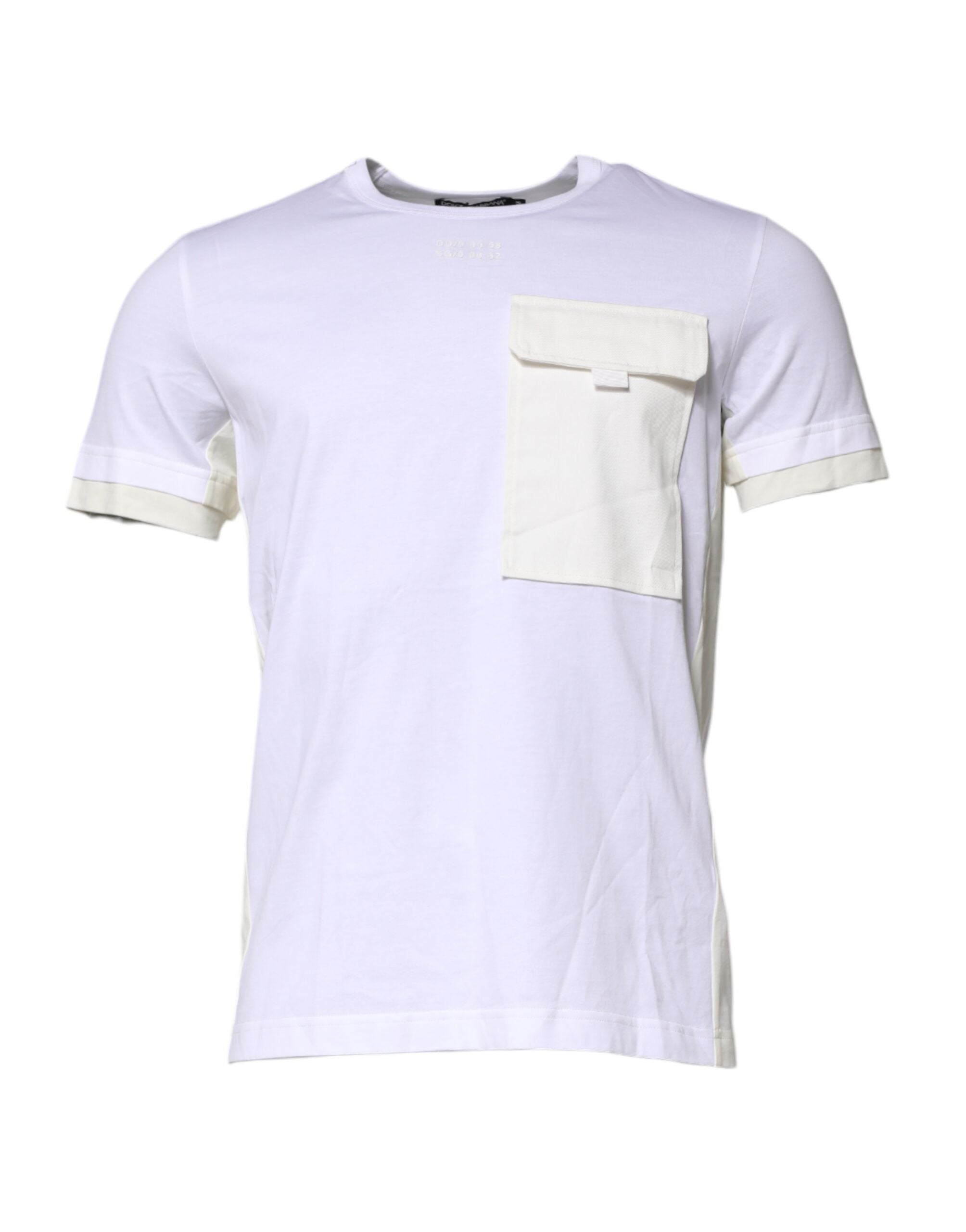Dolce &amp; Gabbana – Weißes T-Shirt mit kurzen Ärmeln aus Baumwolle mit Tasche