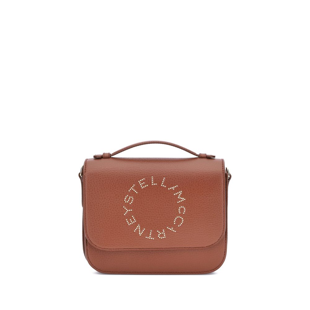 Geantă Stella McCartney cu logo și clapă, model ecologic, model granulat în relief