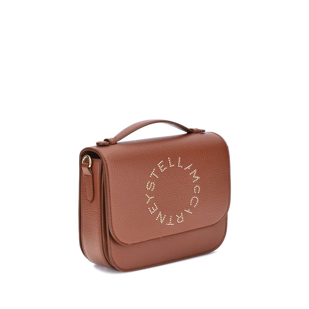 Geantă Stella McCartney cu logo și clapă, model ecologic, model granulat în relief