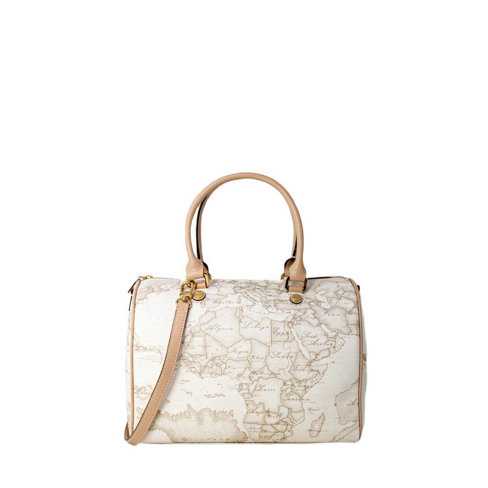 Alviero Martini Prima Classe weiße Baumwollhandtasche