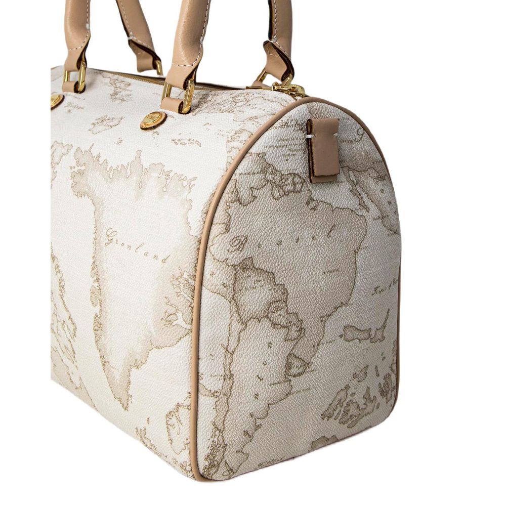 Alviero Martini Prima Classe weiße Baumwollhandtasche