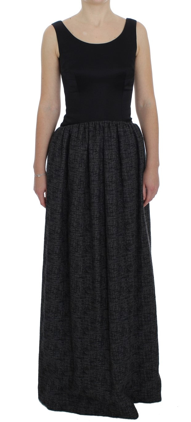 Dolce &amp; Gabbana Elegantes schwarzes bodenlanges Etuikleid
