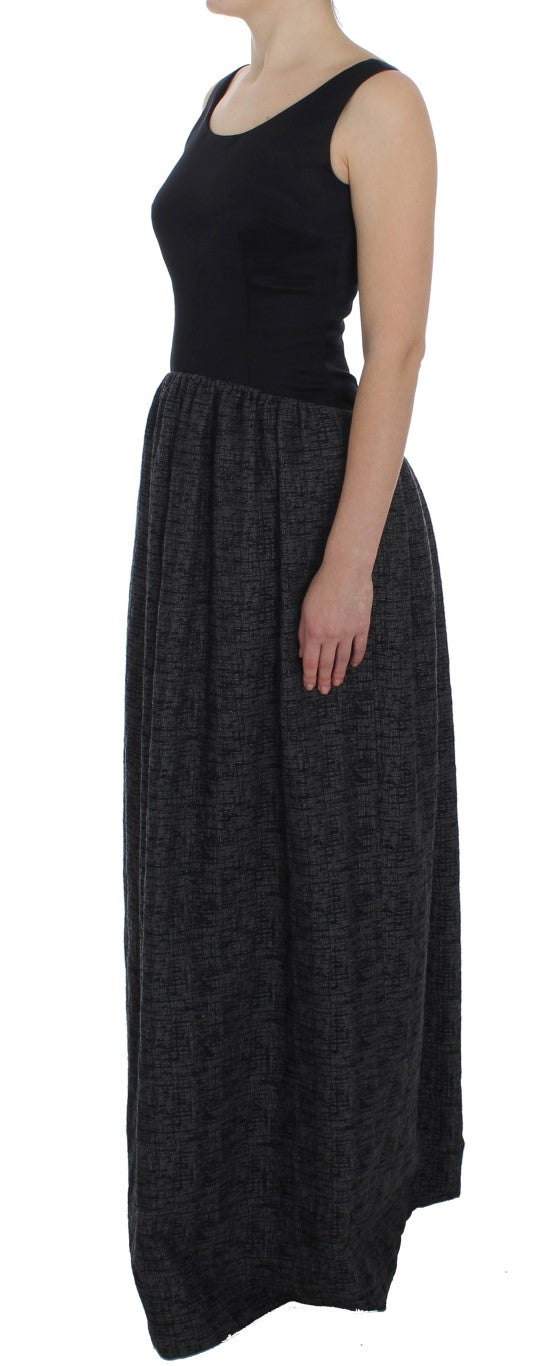 Dolce &amp; Gabbana Elegantes schwarzes bodenlanges Etuikleid