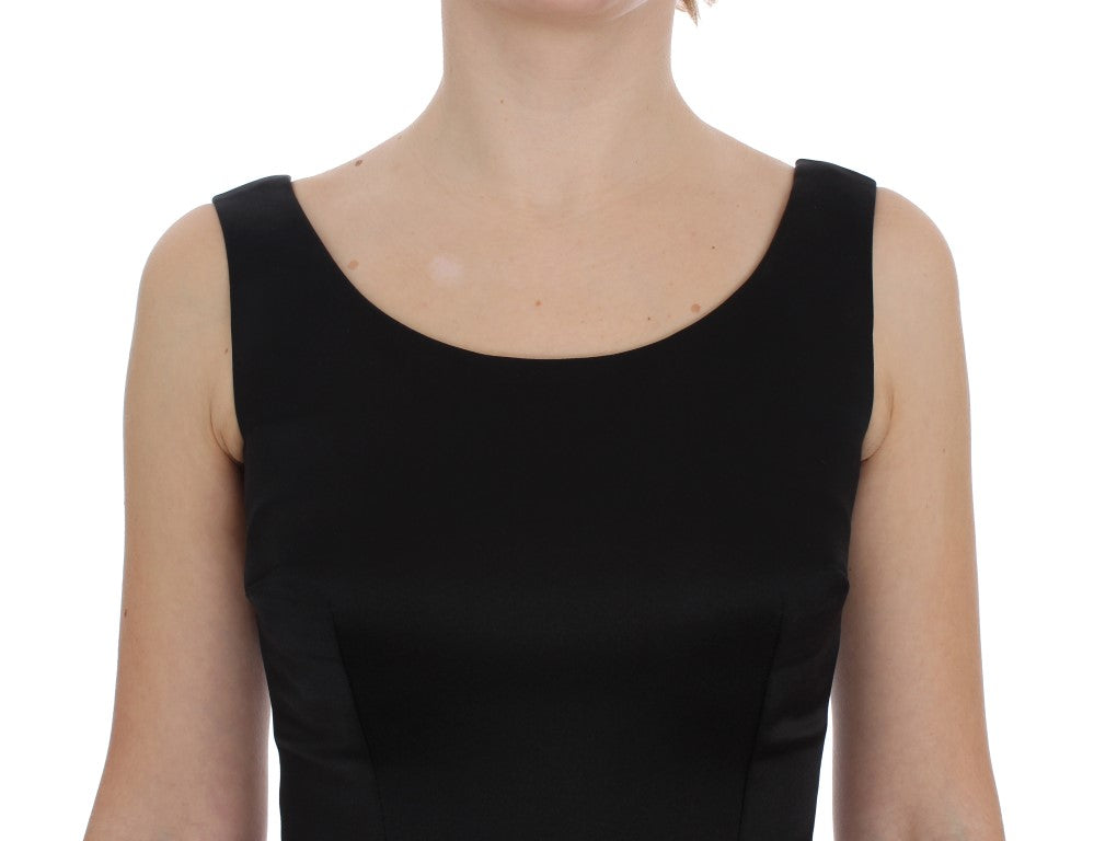 Dolce &amp; Gabbana Elegantes schwarzes bodenlanges Etuikleid