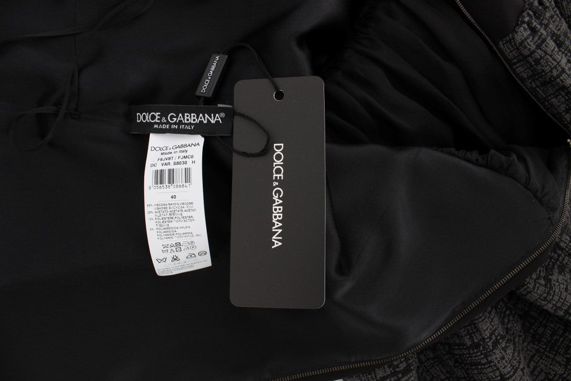 Dolce &amp; Gabbana Elegantes schwarzes bodenlanges Etuikleid