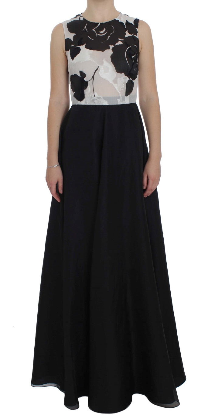 Dolce &amp; Gabbana Elegantes, langes Seidenkleid mit Blumenmuster