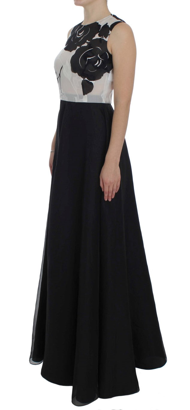 Dolce &amp; Gabbana Elegantes, langes Seidenkleid mit Blumenmuster