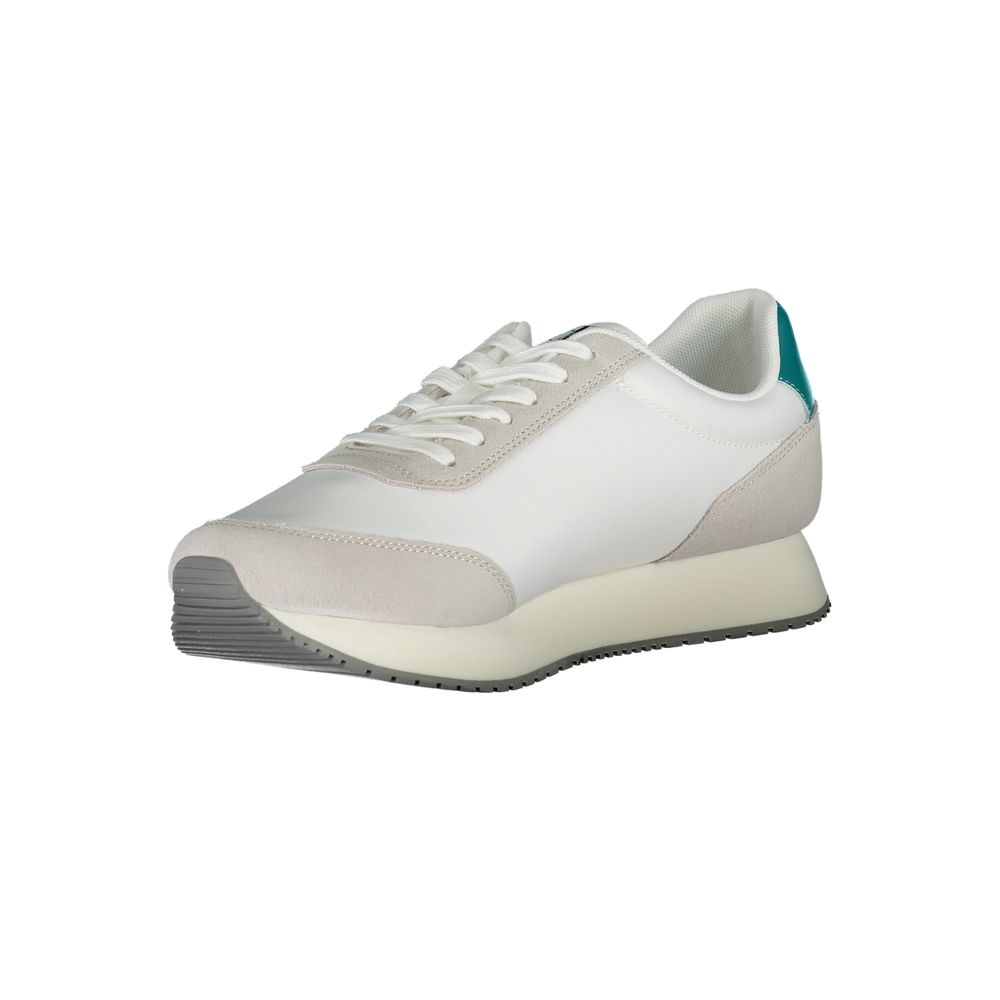 Calvin Klein – Elegante weiße Schnür-Sneaker mit kontrastierenden Details