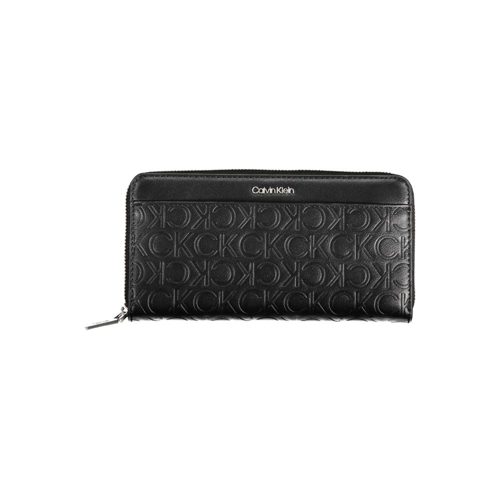Portofel negru din polietilenă pentru femei Calvin Klein