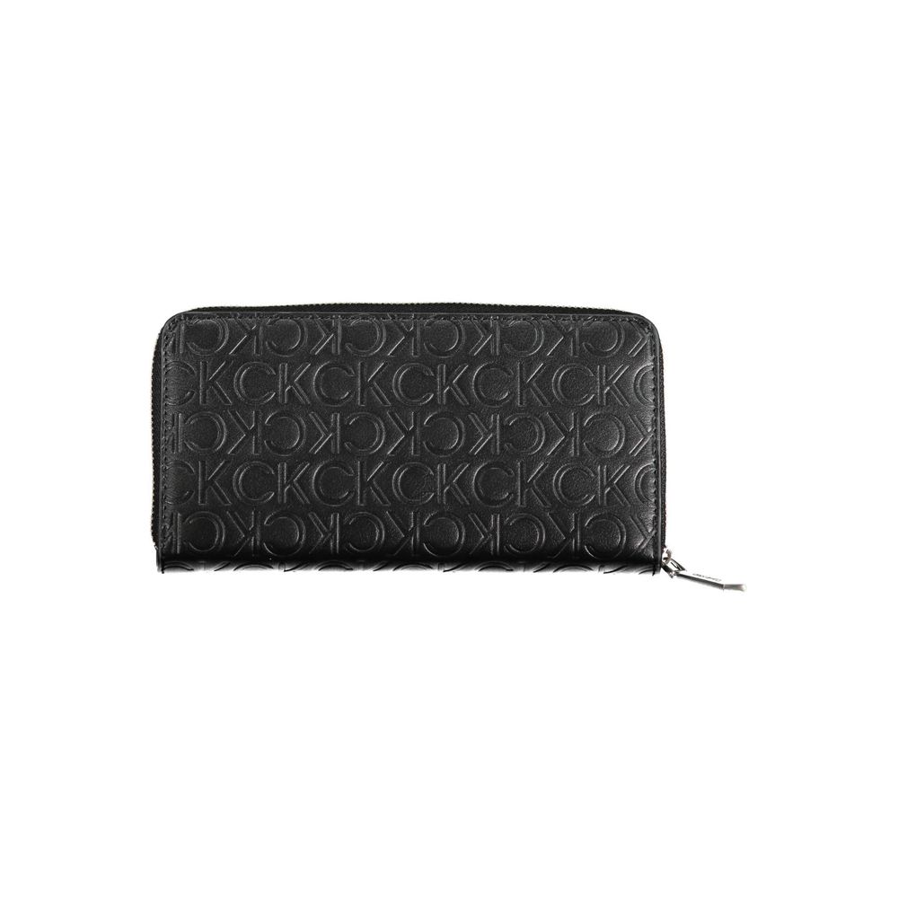 Portofel negru din polietilenă pentru femei Calvin Klein