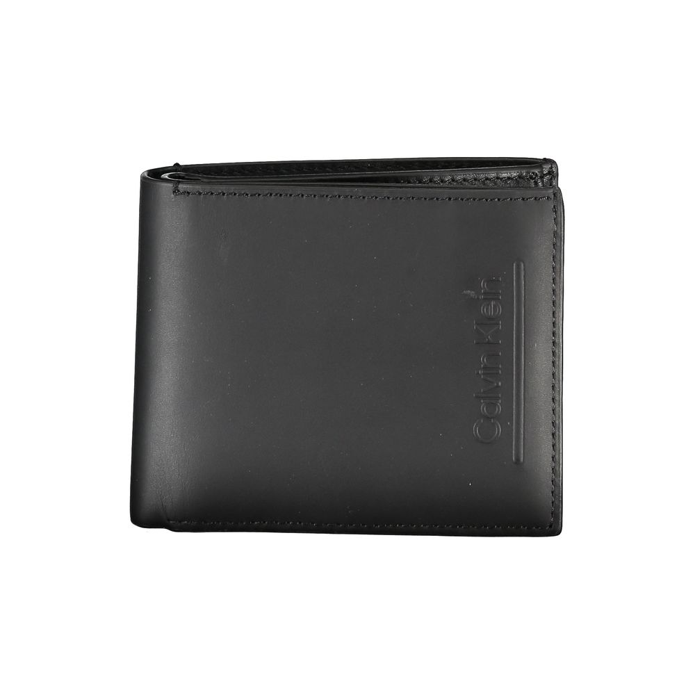 Portofel Calvin Klein negru din piele RFID cu portofel pentru monede