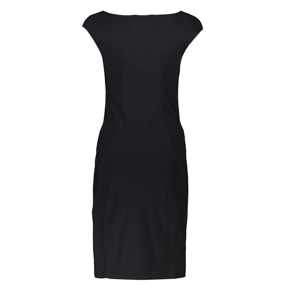 Rochie elegantă neagră Patrizia Pepe cu decolteu tip barcă și bretele late
