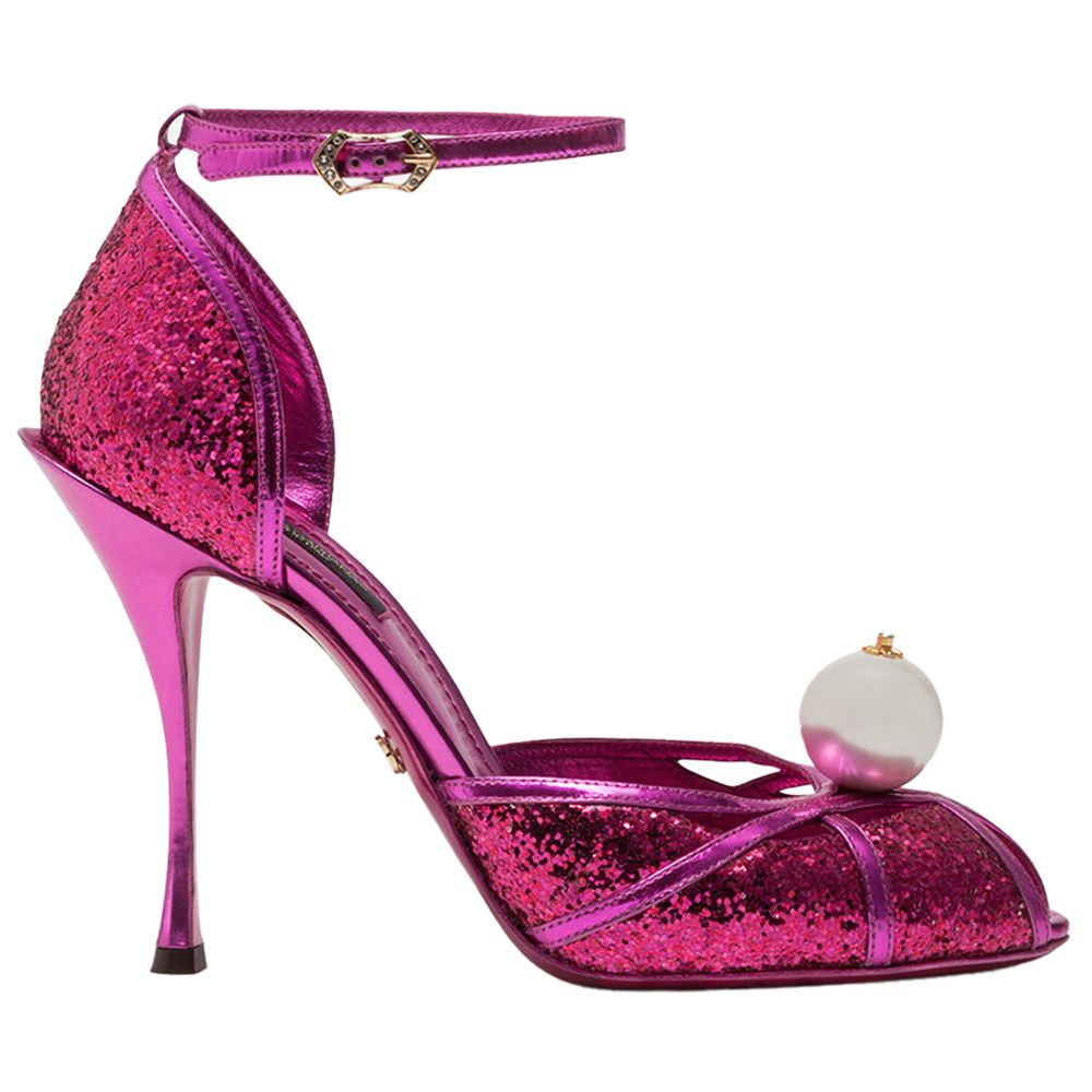 Sandale Dolce &amp; Gabbana din piele de vițel fuchsia