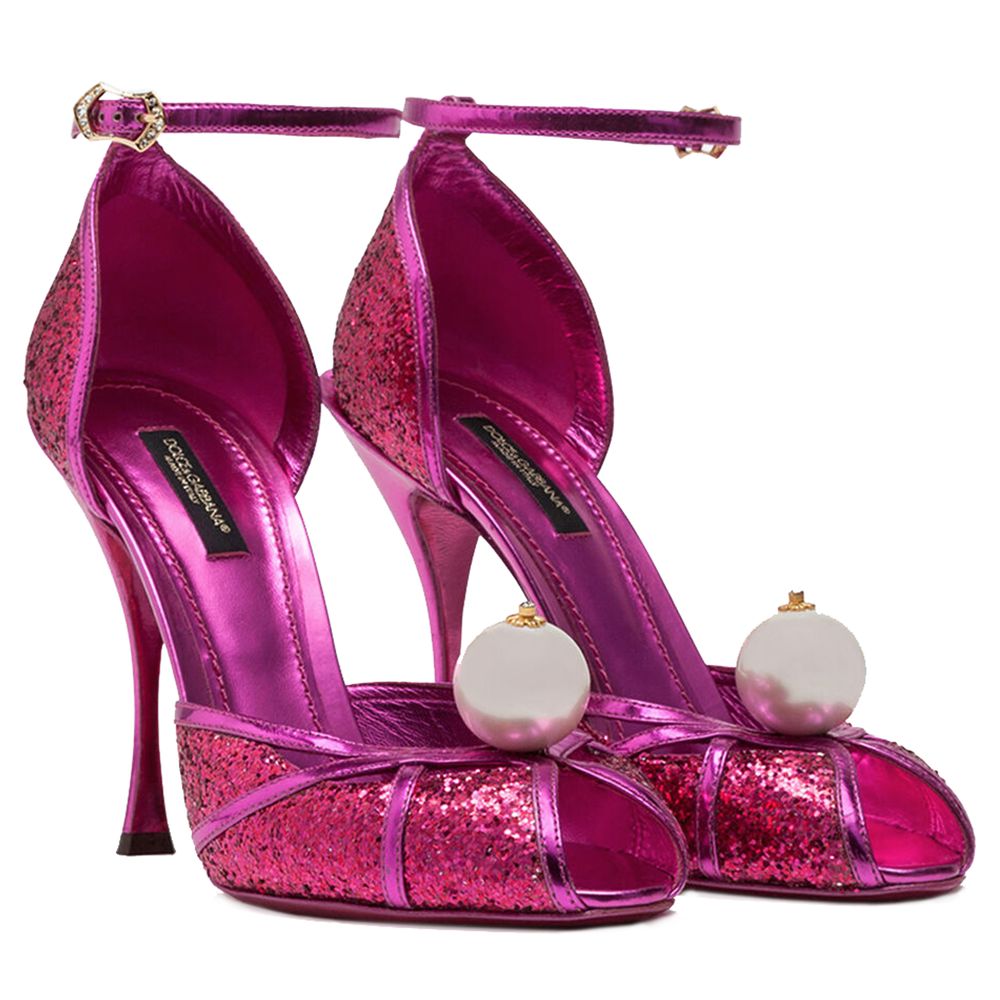 Sandale Dolce &amp; Gabbana din piele de vițel fuchsia
