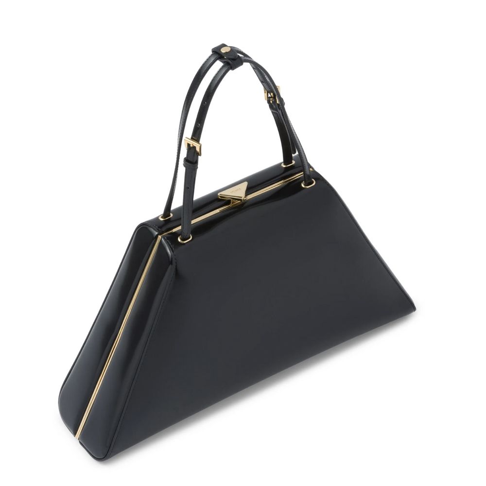 Prada Schwarze Lederhandtasche
