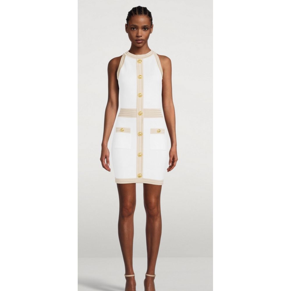 Rochie Balmain albă din viscoză pentru femei