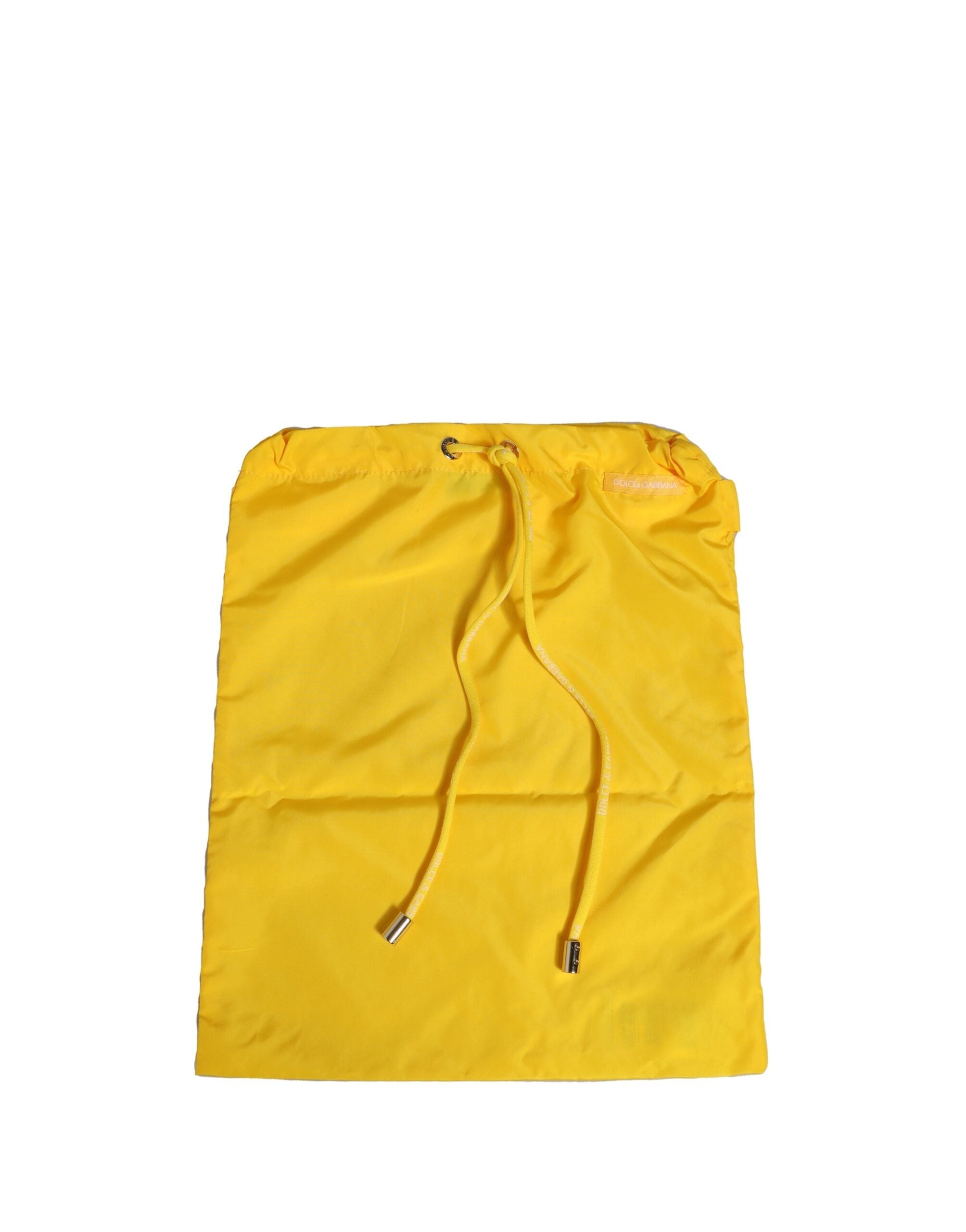 Costum de baie Dolce &amp; Gabbana cu talie galbenă și logo - Slip de plajă