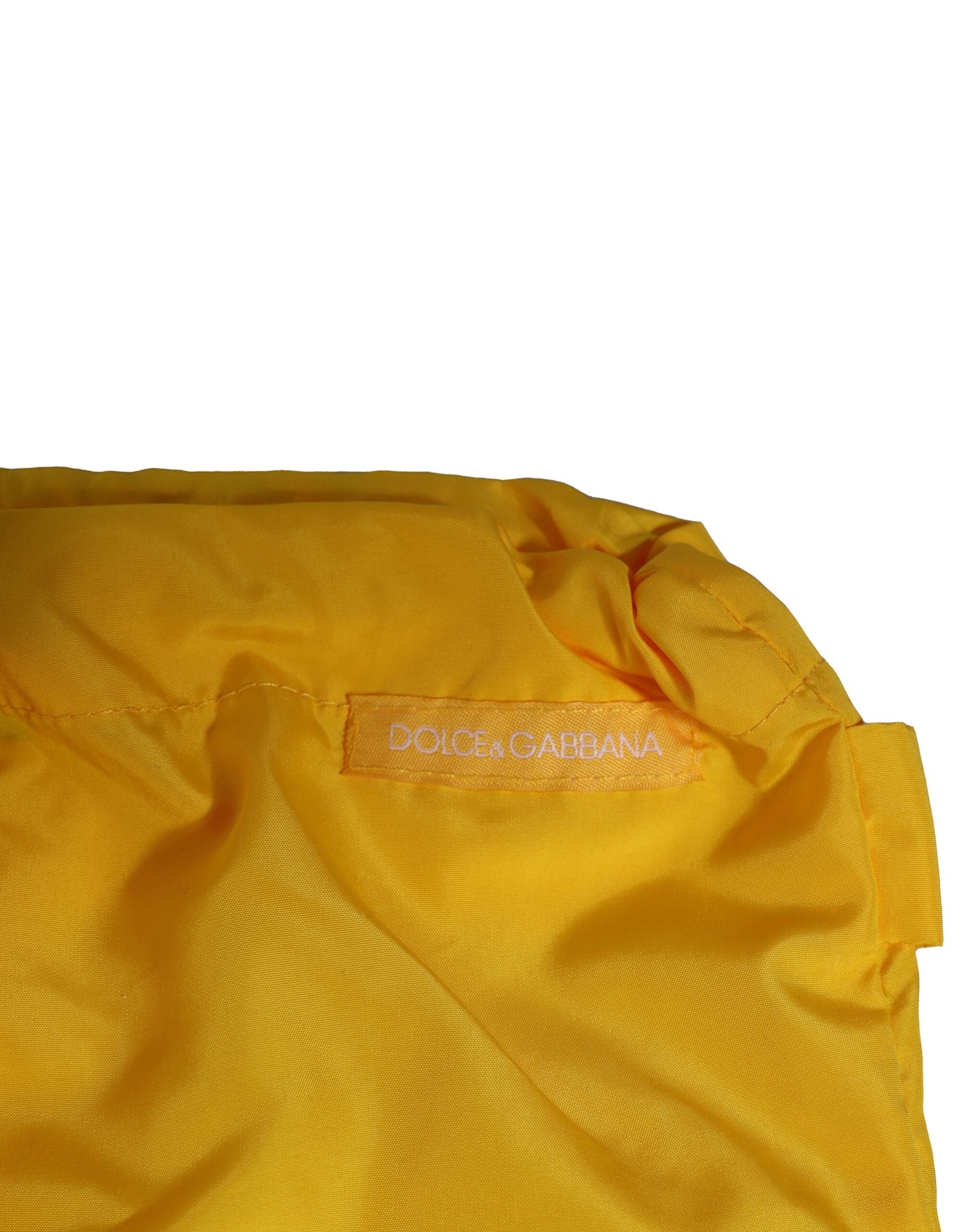 Costum de baie Dolce &amp; Gabbana cu talie galbenă și logo - Slip de plajă