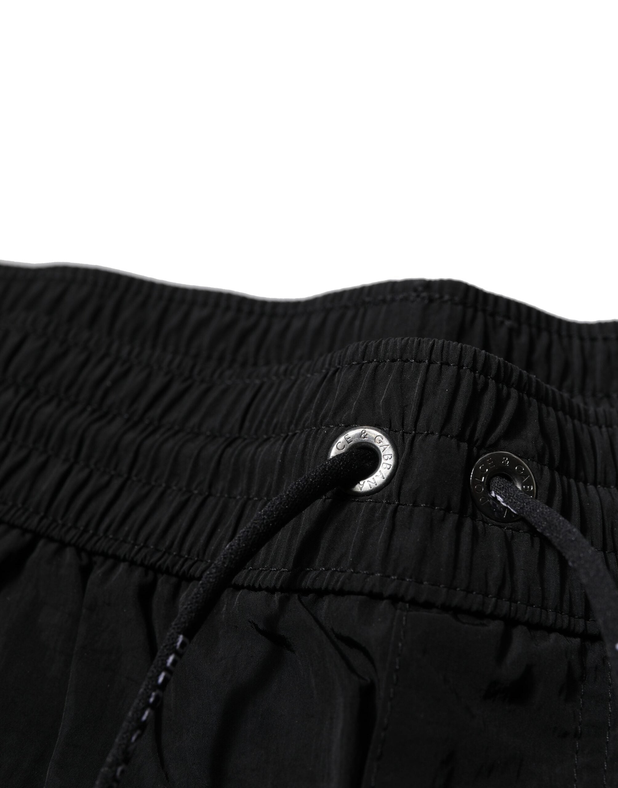 Dolce &amp; Gabbana - Pantaloni scurți de plajă negri din poliester pentru bărbați