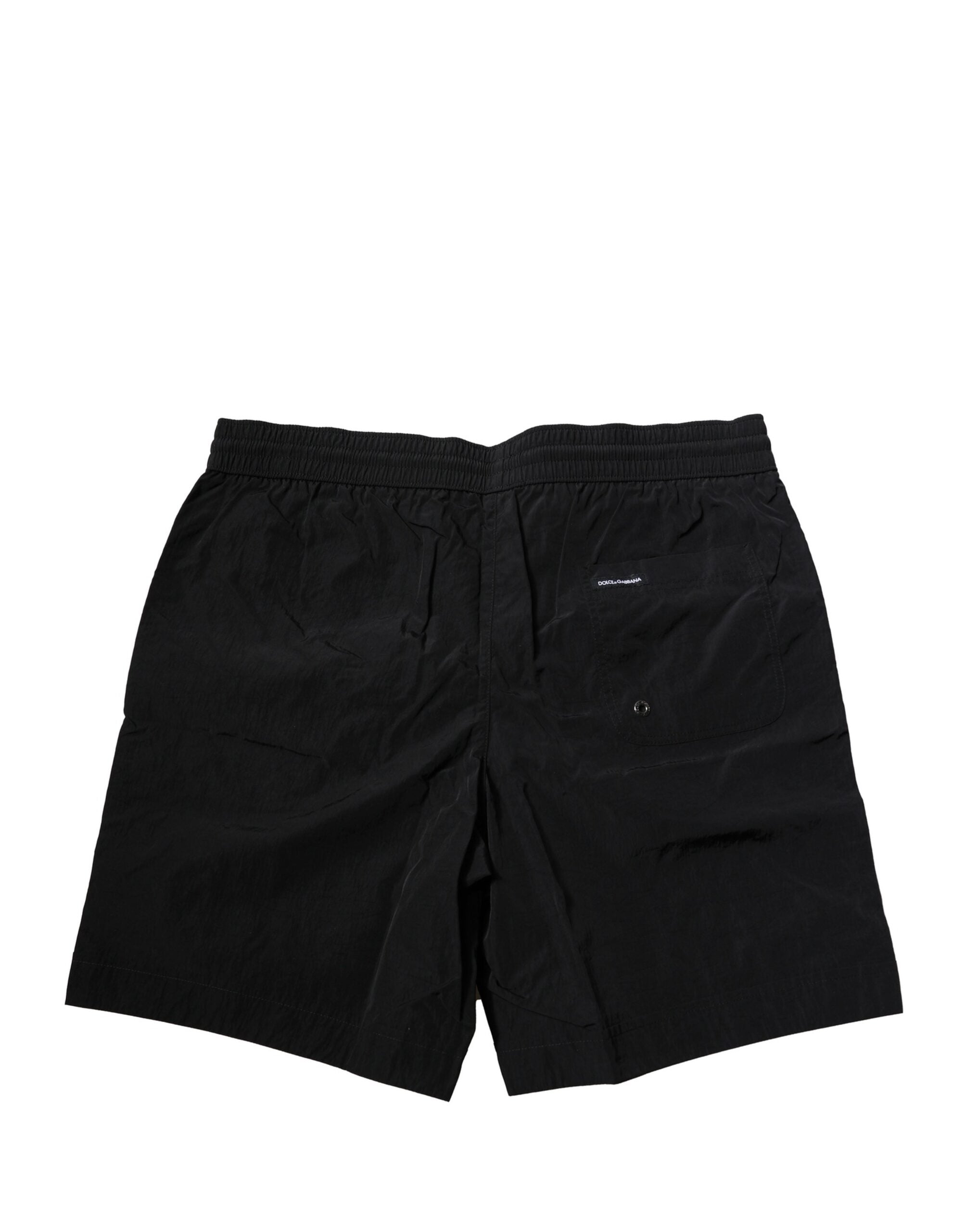 Dolce &amp; Gabbana - Pantaloni scurți de plajă negri din poliester pentru bărbați