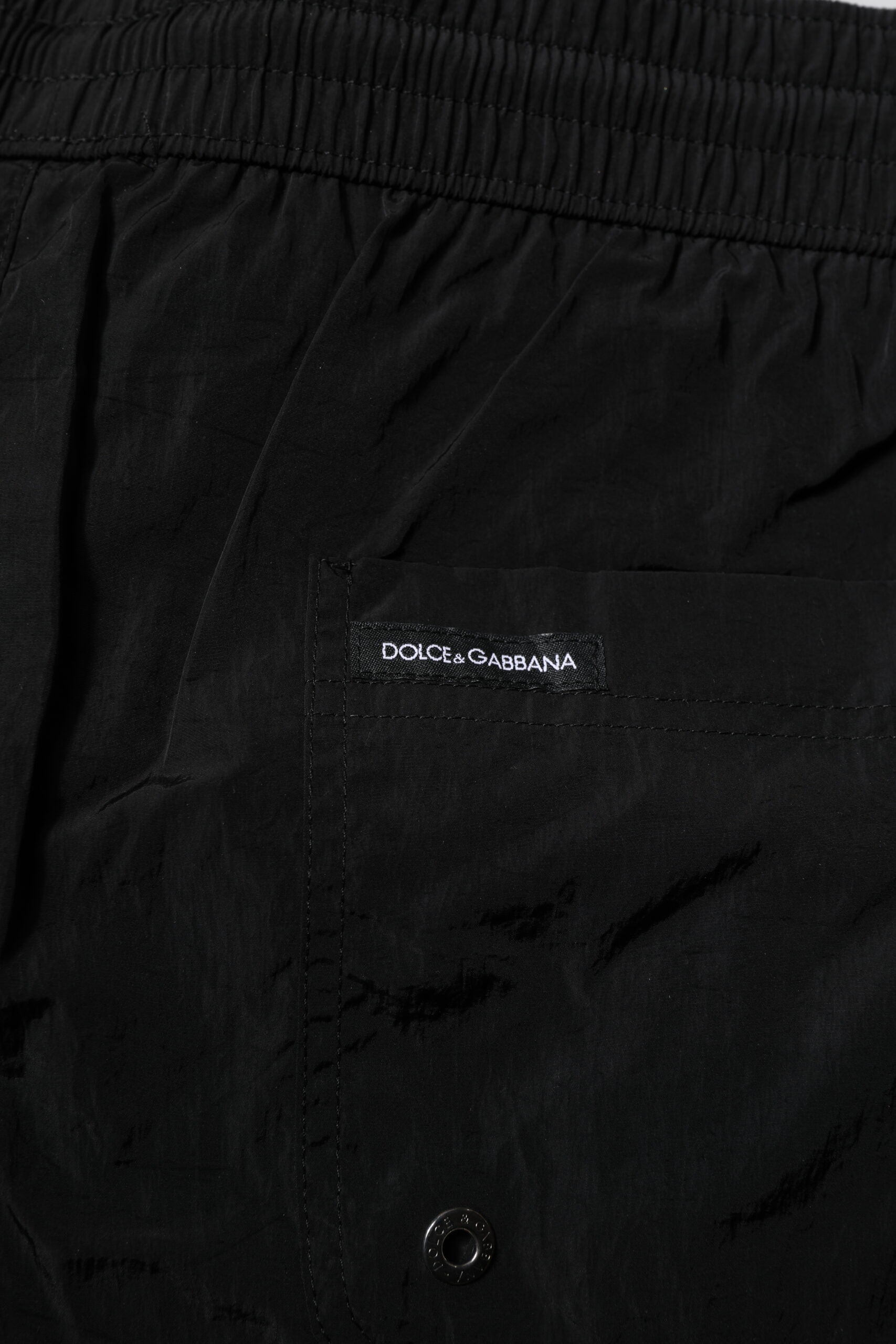 Dolce &amp; Gabbana - Pantaloni scurți de plajă negri din poliester pentru bărbați