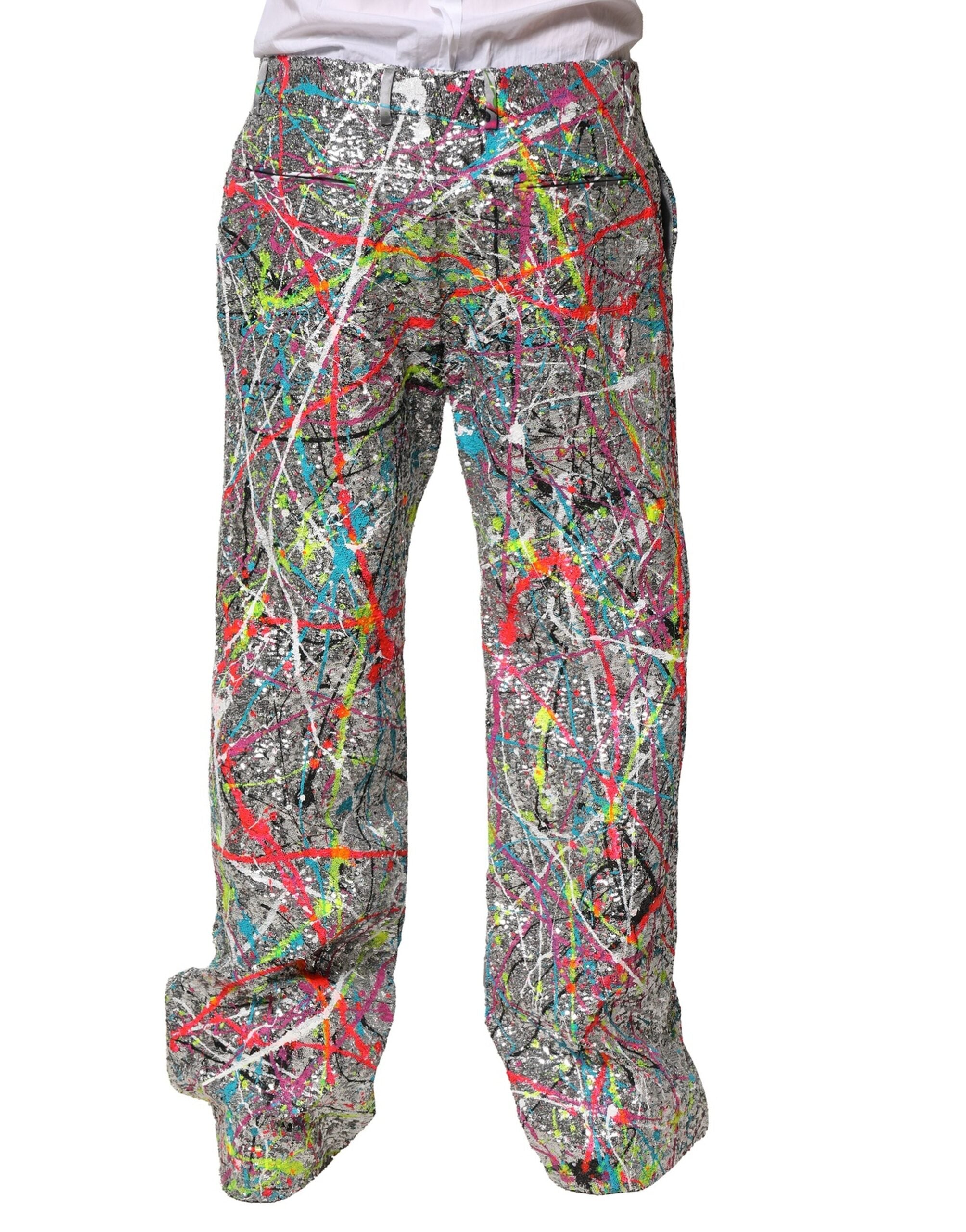 Dolce &amp; Gabbana – Mehrfarbige Hose mit Paillettenverzierung