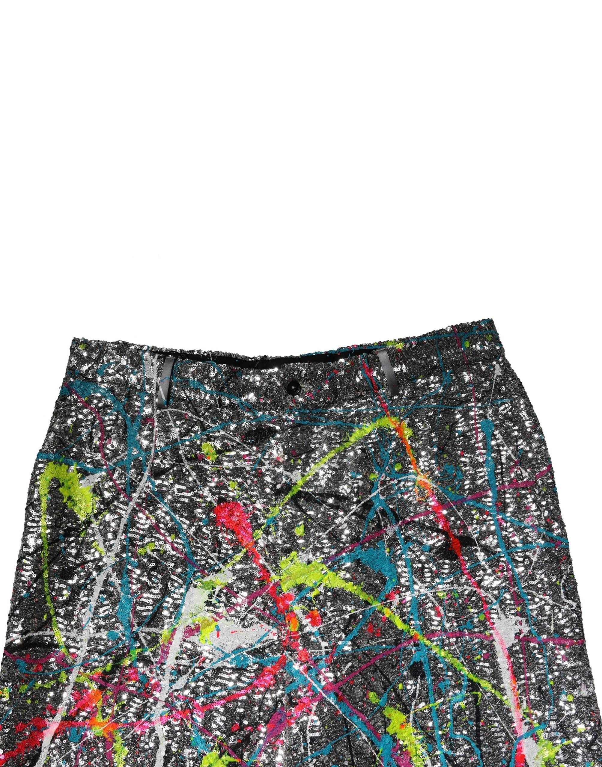 Dolce &amp; Gabbana – Mehrfarbige Hose mit Paillettenverzierung