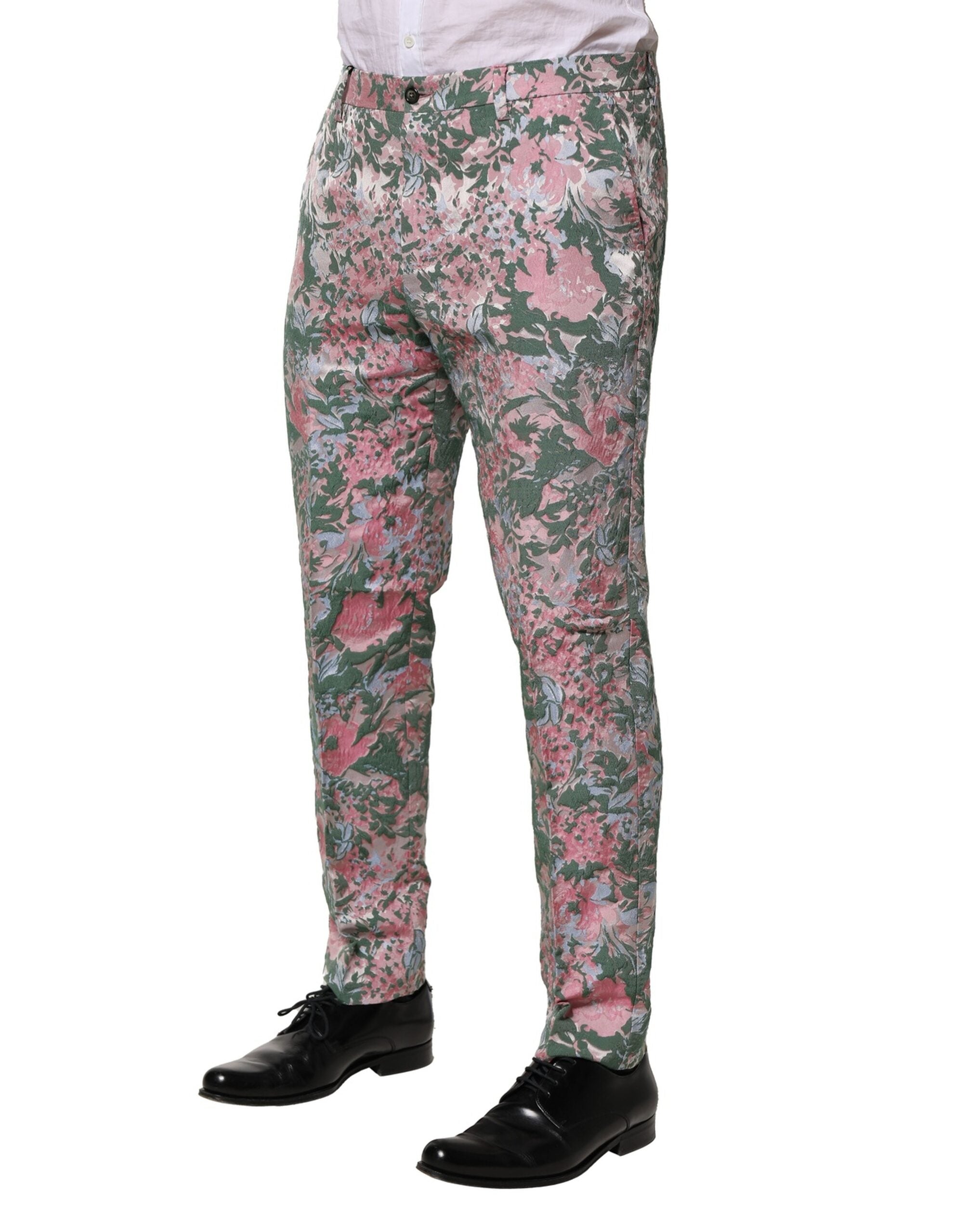 Dolce &amp; Gabbana – Mehrfarbige Jacquardhose mit Blumenmuster