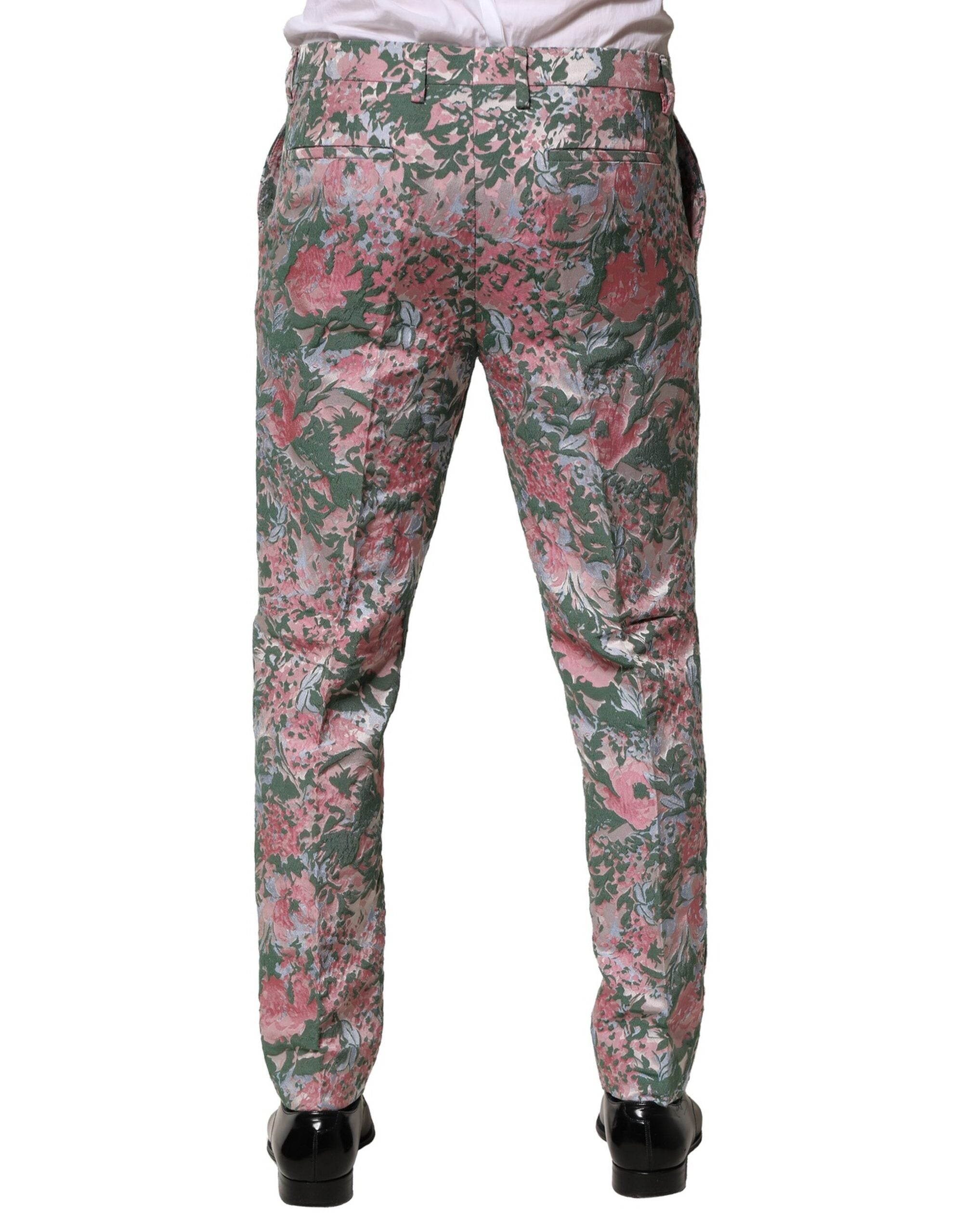 Dolce &amp; Gabbana – Mehrfarbige Jacquardhose mit Blumenmuster