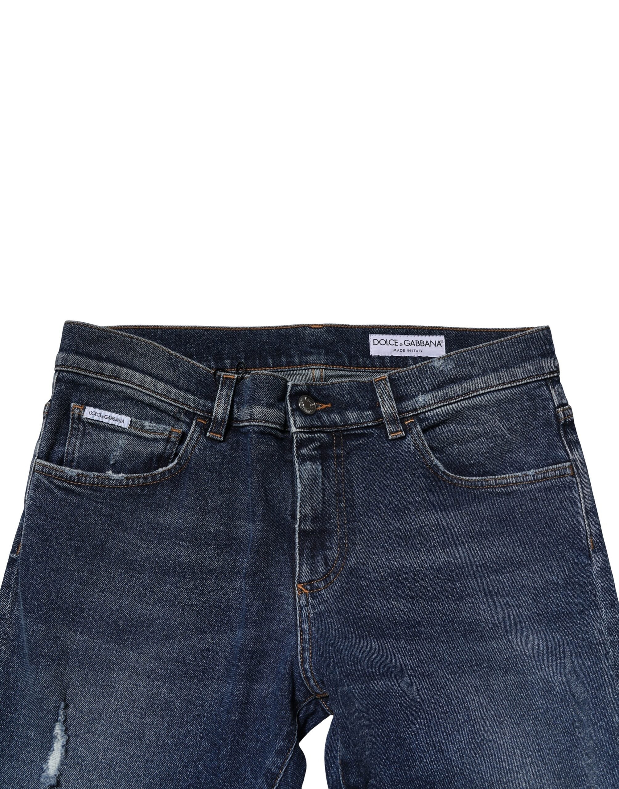 Blugi skinny din denim albastru spălat Dolce &amp; Gabbana