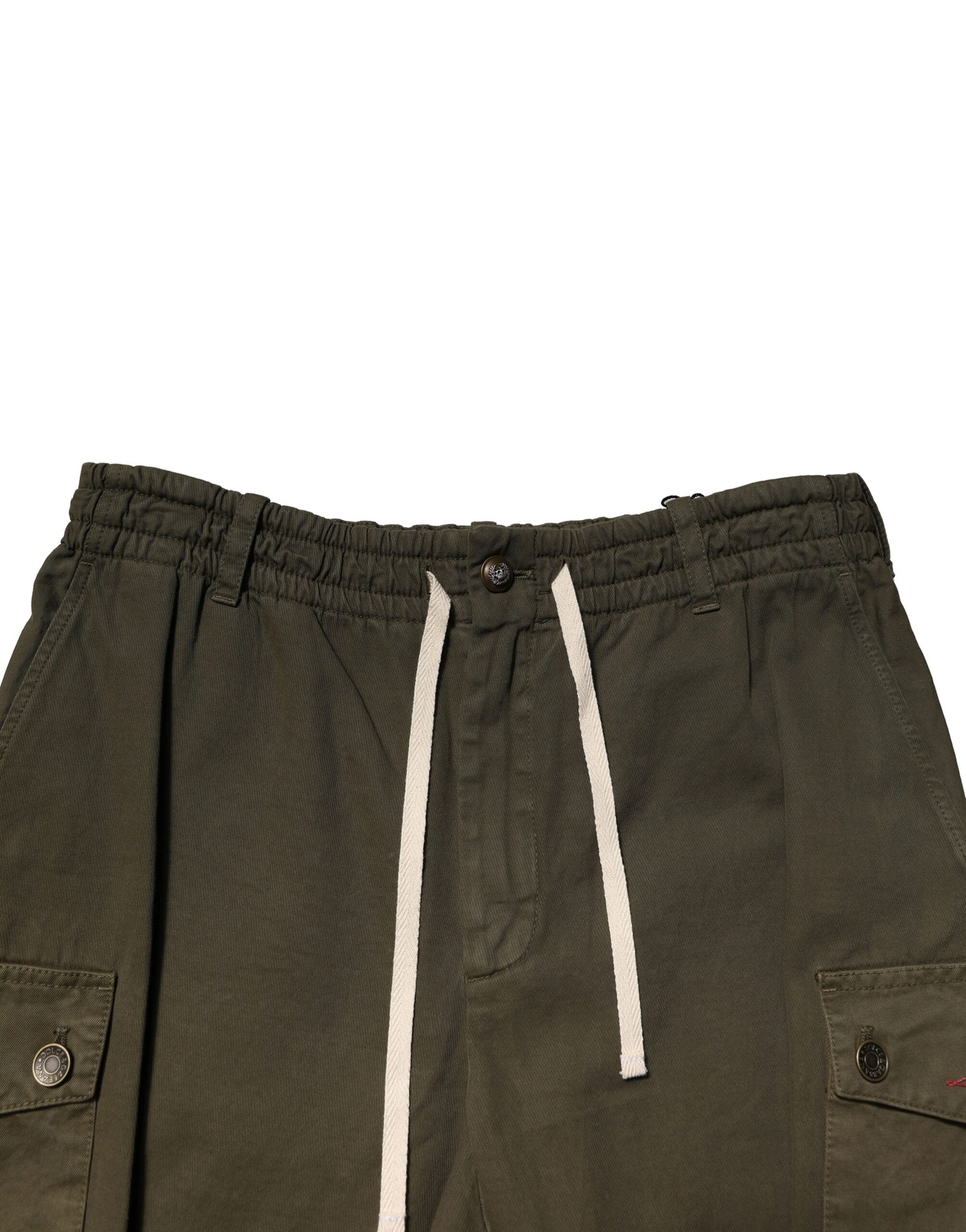 Pantaloni cargo cu șnur din bumbac maro Dolce &amp; Gabbana