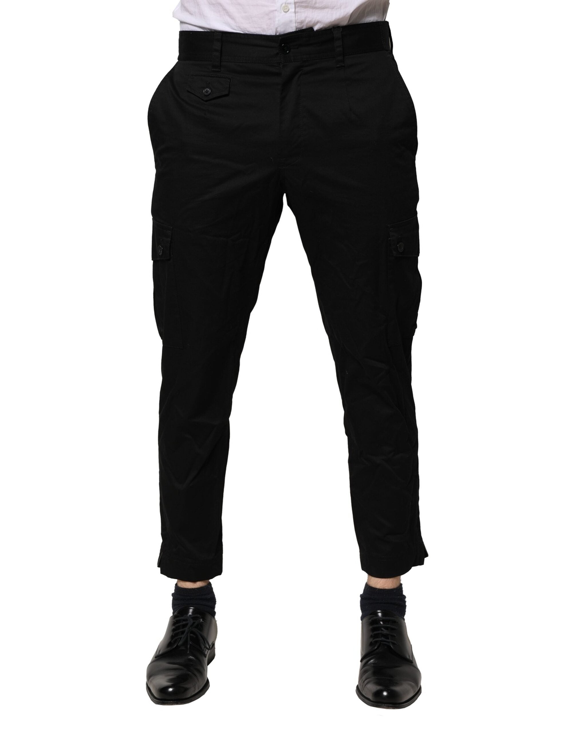 Dolce &amp; Gabbana Rochie neagră din bumbac, pantaloni formali slim