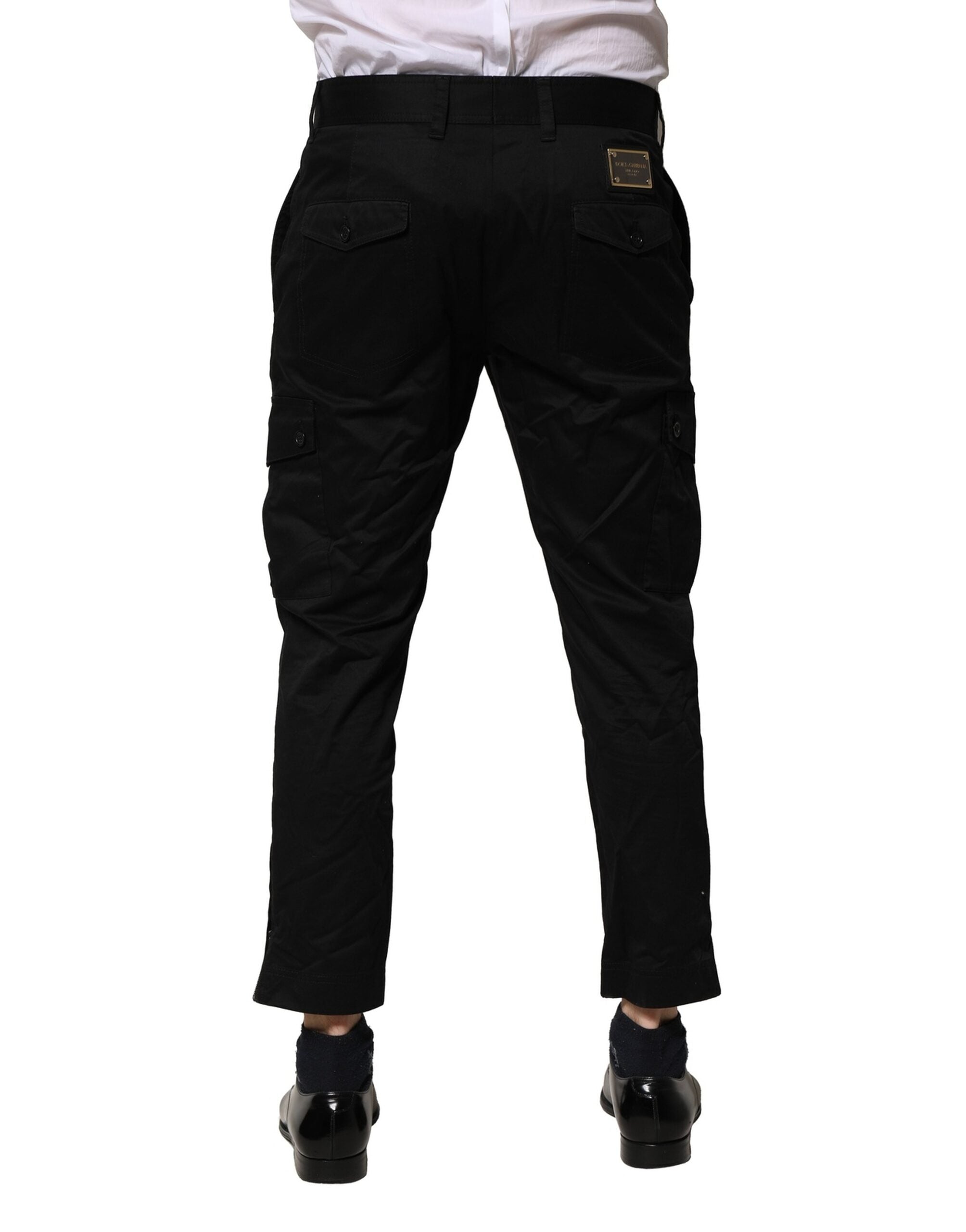 Dolce &amp; Gabbana Rochie neagră din bumbac, pantaloni formali slim