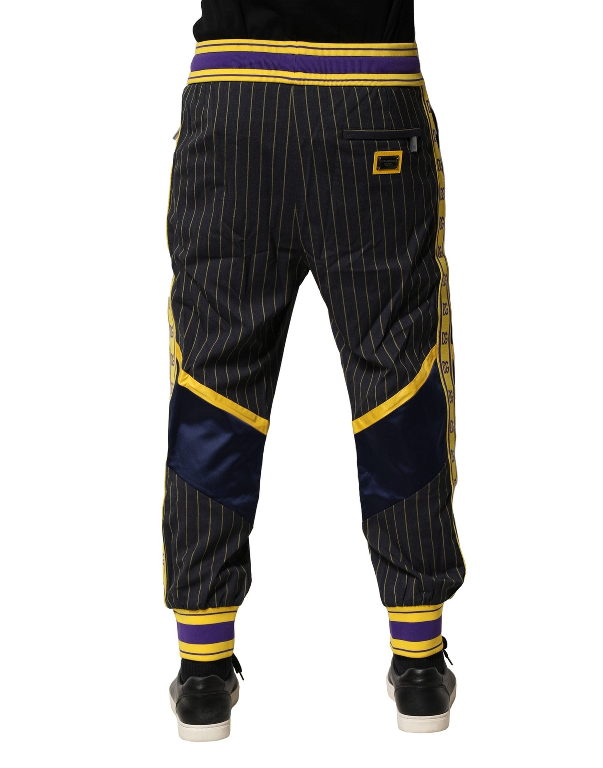 Dolce &amp; Gabbana – Jogginghose aus Wolle mit mehrfarbigen Streifen